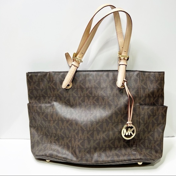 Michael Kors Signature Jet Set Tote in Brown - Picture 1 of 12